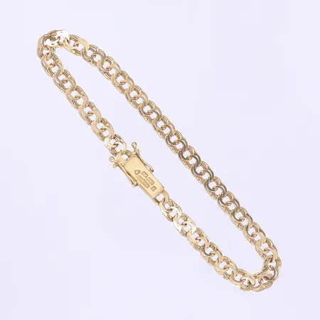 Armband Bismarck kistlås svenska stämplar längd 19mm bredd 5mm 18K Vikt: 7,5 g