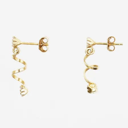 Örhängen med vita stenar, längd: 19mm, bredd: 5mm, 18K  Vikt: 1,2 g