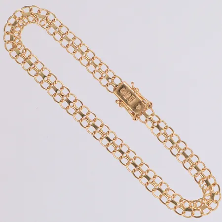 Armband X-länk längd 18,5cm, bredd 5,6mm, 18K Vikt: 6 g