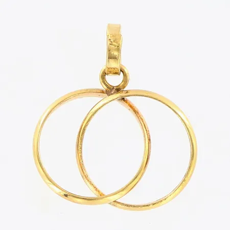 Hänge med två ringar ca15x15mm, 18K Vikt: 0,7 g