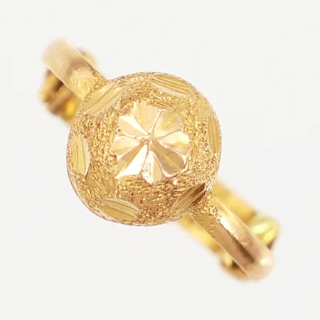 Ring stl:15½ justerbar skena , bredd 3-8mm, skevheter, 21K Vikt: 1,4 g