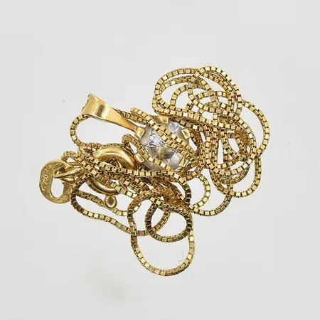 Diverse defekt guld med sten, 18K. Vikt: 2 g