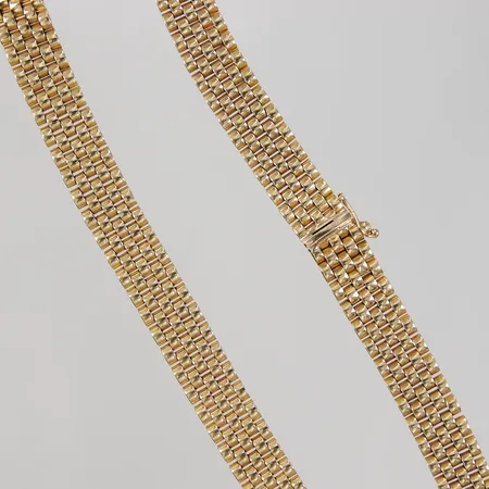 Collier korridor länk, längd 45,5cm, bredd 10mm, Kistlås, 18K  Vikt: 65 g