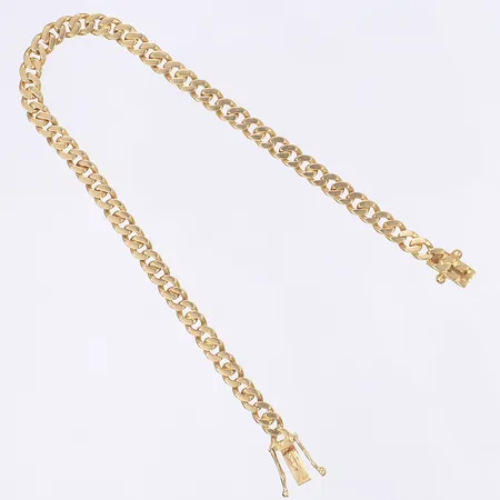 Armband Pansar längd 20cm bredd 5mm svenska stämplar Göteborg 1990 18K Vikt: 13,5 g