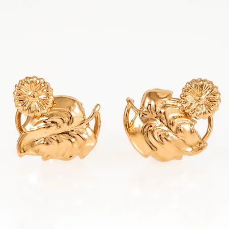 Örhängen löv och blomma 11,5x15,5mm 18K 2,6g.