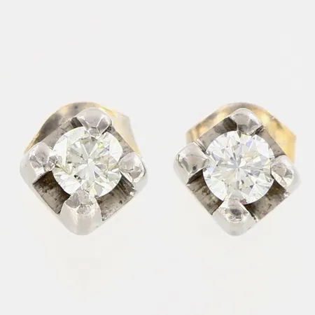 Örhängen vitguld med diamanter 2 x ca0,18ct, piqué, ca 4mm, 18K Vikt: 2 g