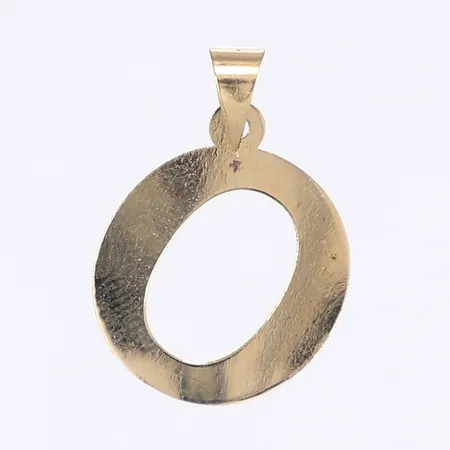 Hänge bokstaven "O" längd inkl ögla 28mm bredd 18mm 18K  Vikt: 0,9 g
