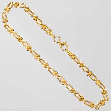 Armband längd ca 19,5cm, bredd 3-3,5mm, mindre ojämnheter, ej märkesdesign, 21K Vikt: 3,2 g