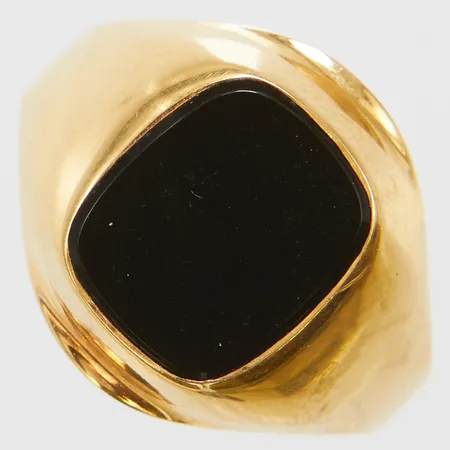Klackring med onyx stl20, bredd 4-17mm, svenska stämplar, 18K, bruttovikt: 3,2g Vikt: 3,2 g