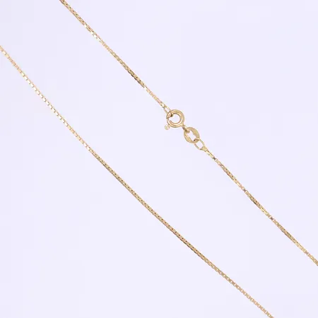 Halskedja svensk importstämpel (före 1988) Venezia längd 38cm bredd 1mm 18K Vikt: 2,8 g