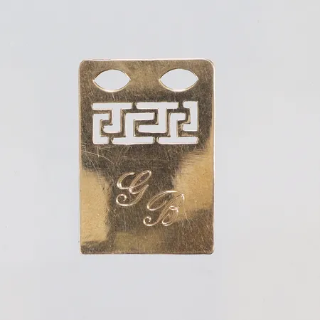Hänge bricka gravyr 18K Vikt: 3,8 g