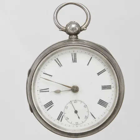 Fickur manuell 52mm, liten sekundvisare, boettnr 458280, engelska stämplar, slitage, 925/1000 silver, bruttovikt: 128,5g Vikt: 128,5 g