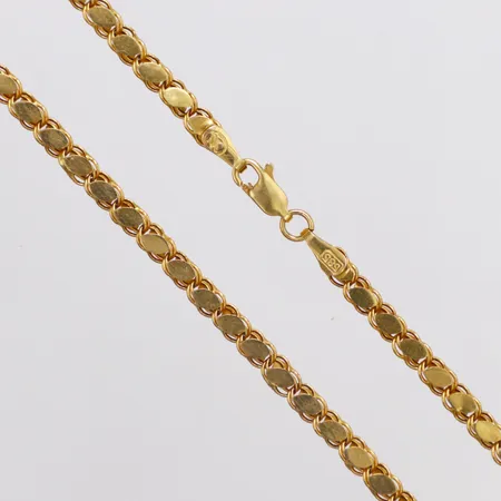 Kedja bladad längd 57cm bredd 3,9mm 14K  Vikt: 8,8 g