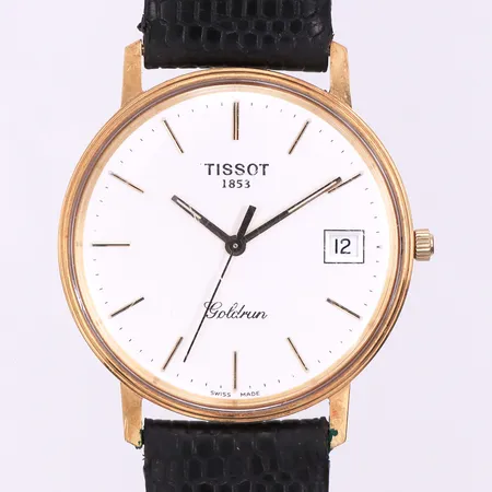 Armbandsur Tissot Goldrun,fungerar ej,gravyr,diameter 33.6 mm,18k.