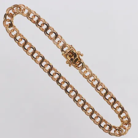 Armband Bismarck Vibergs Guldvaror längd 19cm bredd 5,5mm, år 1968 18K Vikt: 10 g