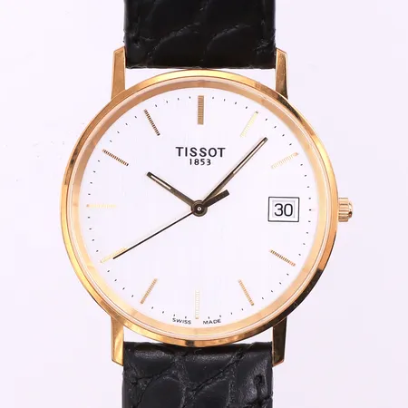 Herrur Tissot,fungerar ej,diameter 33.5 mm,gravyr,box,18k. Vikt: 0 g