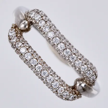 Ring med vita stenar Ti Sento, stl: 17, bredd ca 8mm, 925/10000 silver Vikt: 3,2 g