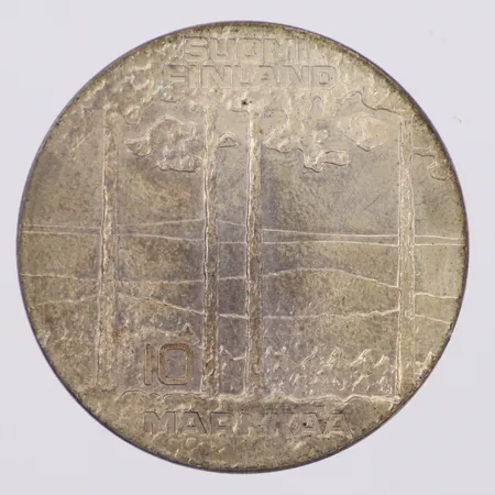 Mynt 10 markka Finland Urho Kekkonen 1975, Ø34,9mm, etui, silver 500/1000 Vikt: 23,6 g