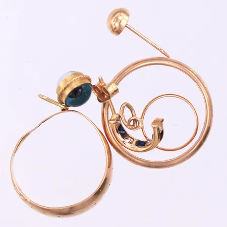 Diverse guld, defekter/stenar/gravyrer, 18K, 7,8g.