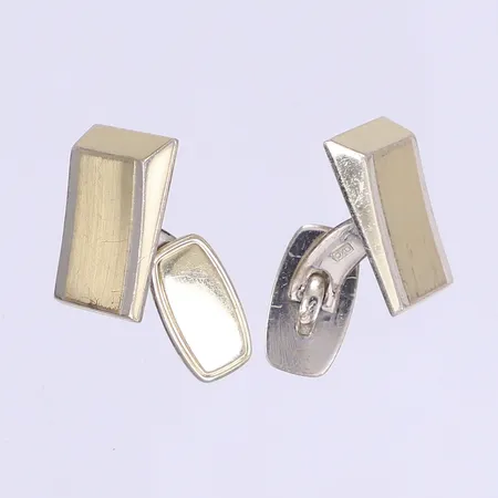 Manschettknappar tvåfärgade 20x12mm repor silver 830/1000 Vikt: 10,6 g