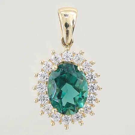 Hänge med stenar, 20X11mm, 14K  Vikt: 1,7 g