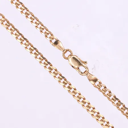 Collier Pansar,omarbetat/förlängt,längd ca 60 cm,bredd 3 mm,14k. Vikt: 10,3 g