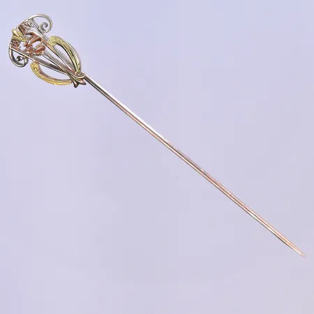 Nål längd 7 cm, saknar sten 14K. Vikt: 1,6 g