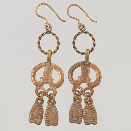 Örhängen Kalevala 60mm brons.