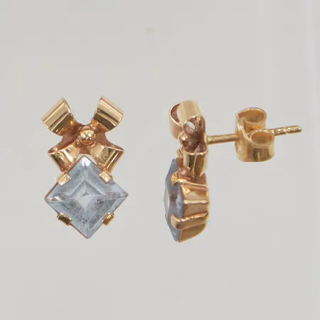 Örhängen syntetiska spineller 14mm 18K 2,4g.