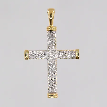 Hänge kors med diamanter 41 x ca 0,005ct 24x15mm, 1 diamant saknas, 18K Vikt: 1,8 g