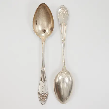 2 Bordsskedar modell Empire 18,1cm, gravyr, CGH, 830/1000,  Vikt: 82,6 g