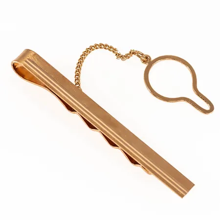 Slipsklämma 4,5-48mm, kedja och spänne 18K 4,5g. 