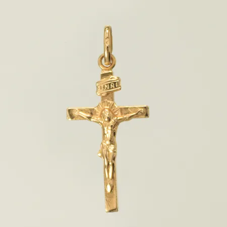 Hänge krucifix 35x15mm inkl ögla, 18K 1,5g Vikt: 1,5 g