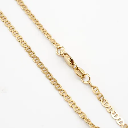 Halskedja, 50,5cm, bredd 3mm, 14k Vikt: 4 g