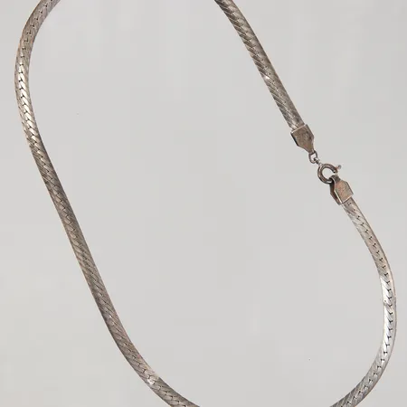 Collier Pansar variant 42,5cm, bredd 5mm, smärre ojämnheter, silver 925/1000, Vikt: 13,7 g