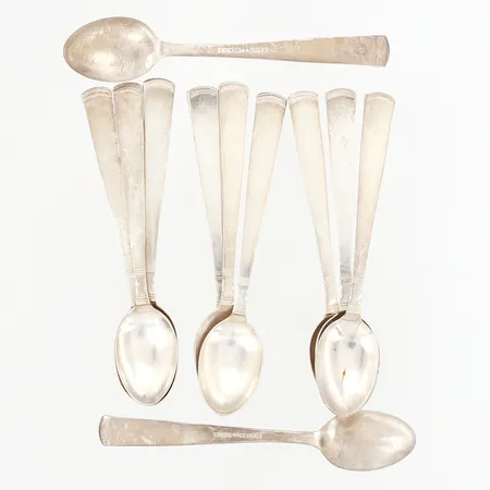 12 Kaffeskedar Rosenholm längd: 12,3cm, silver 830/1000 Vikt: 171,8 g