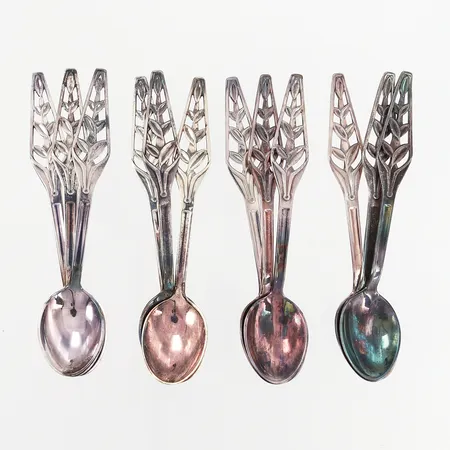 12 Kaffeskedar Modell Silvia, längd: 11,5cm, silver 830/1000 Vikt: 116,8 g