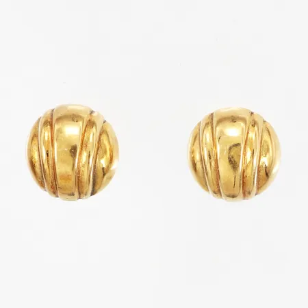 Ett par örhängen Ø12mm, båda saknar stopp, 18K Vikt: 1,5 g