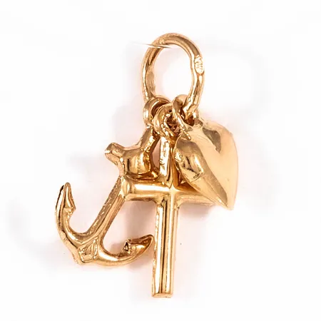 Hänge tro hopp och kärlek bredd 8mm, längd 18,5mm, uppklippt ögla 18K 0,9g. 