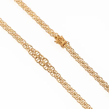 Collier doserad X-länk med stav 42,5cm, bredd 5,5-8,5mm 18K 16,0g.