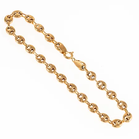 Armband Bönlänk 21cm, bredd 5,5mm, ihålig 18K 4,2g. 