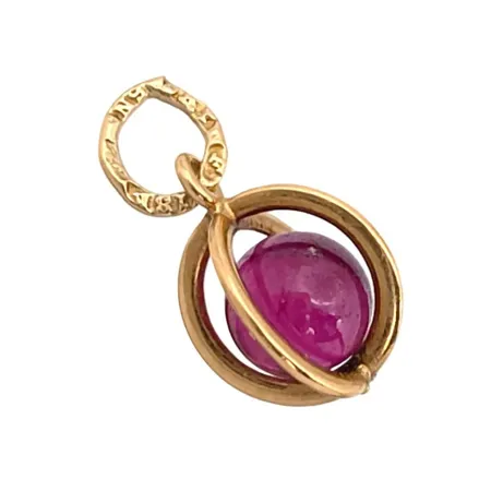 Hänge i 18K guld, defekt sten Vikt: 0,7 g