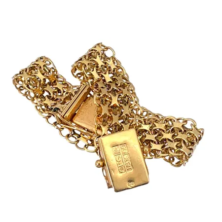 Armband X-länk, 18K guld, defekt, slitna och brustna länkbitar Vikt: 11,4 g