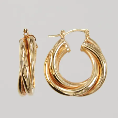 Örhängen Creoler Ø23mm, bredd 6mm, ihåliga, smärre bucklor, 8K Vikt: 5 g