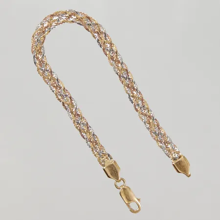 Armband trefärgat längd 19cm, bredd 5mm 18K Vikt: 9,5 g