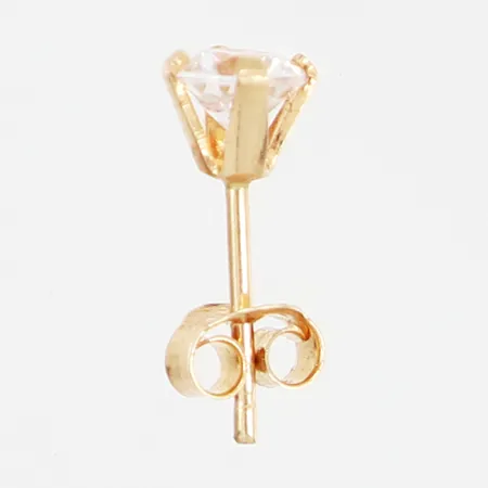 Ett udda örhänge med vit sten Ø4mm, 18K Vikt: 0,3 g