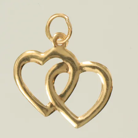 Hänge hjärtan, 17x15mm inklusive hängöglan, 14K Vikt: 0,2 g