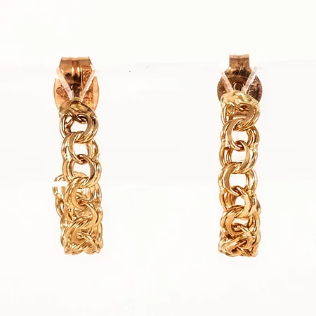 Örhängen halvcreoler Ø14mm Bismarck bredd 3mm, missfärgning, 18K 1,3g. 