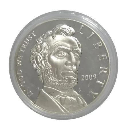 Mynt, Dollar, USA 2009, silver 900/1000, Ø38,1 mm, förvaras i myntkapsel, fint ex Vikt: 26,7 g