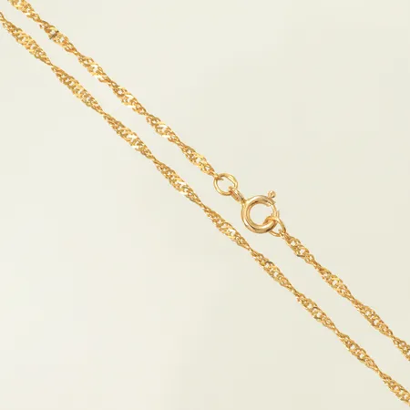 Halskedja singapore, längd 42cm 2mm, 18K, 3,8g
